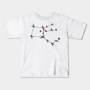 Pegasus Constellation Roses and Hearts Doodle Kids T-Shirt